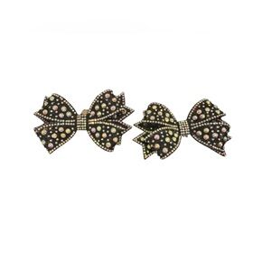 Set of 2 Chic Black with Colorful Rhinestones Detachable Shoe Clip